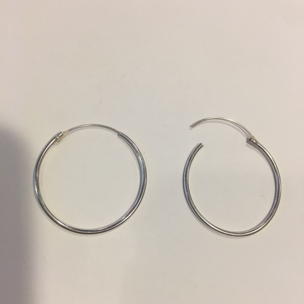 Silver loop earrings